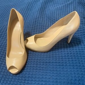 Nude Cole Haan peep toe pumps